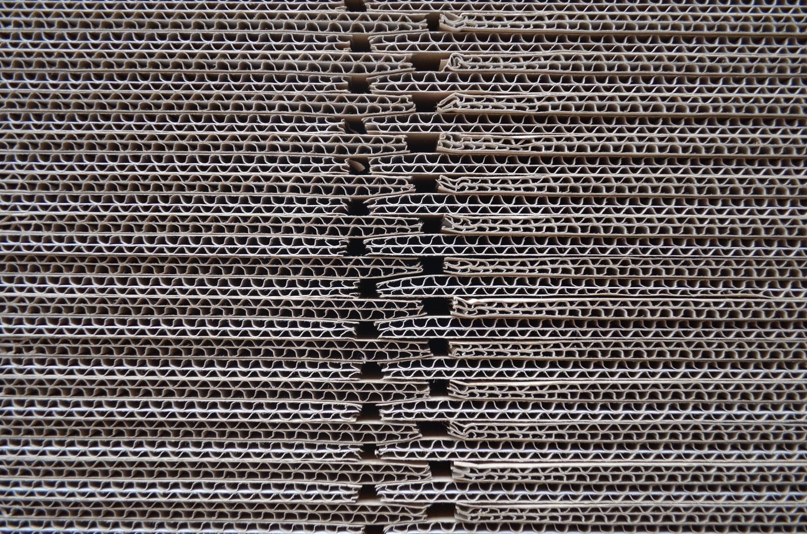 Corrugated cardboard flute close-up