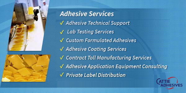 Cattie Adhesives banner listing services